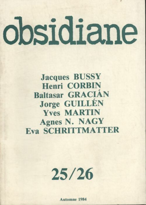 Livrenpoche : Obsidiane GF n°25 / 26 - Collectif - Livre