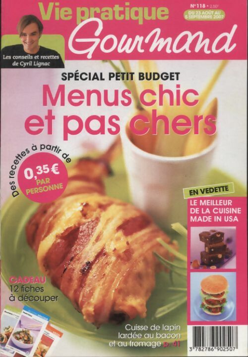 Livrenpoche : Gourmand n°118 : Menus chic et pas chers - Collectif - Livre