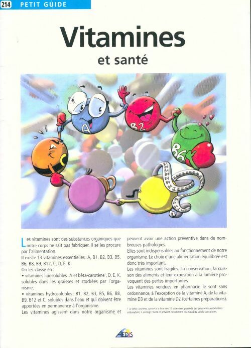 Livrenpoche : Pg214 - vitamines : Et santé - Henri Medori - Livre