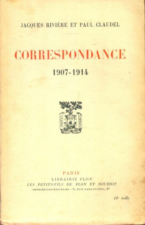 Livrenpoche : Correspondance 1907-1914 - Paul Jacques; Claudel - Livre