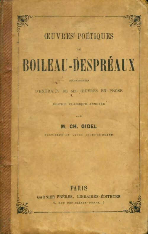 Livrenpoche : Oeuvres poétiques - Boileau-Despréaux - Livre