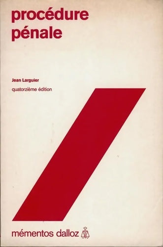 Livrenpoche : Procédure pénale - Jean Larguier - Livre