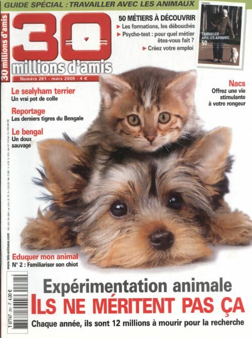 Livrenpoche : 30 millions d'amis n°261 : Expérimentation animale, ils ne méritent pas ça - Collectif - Livre