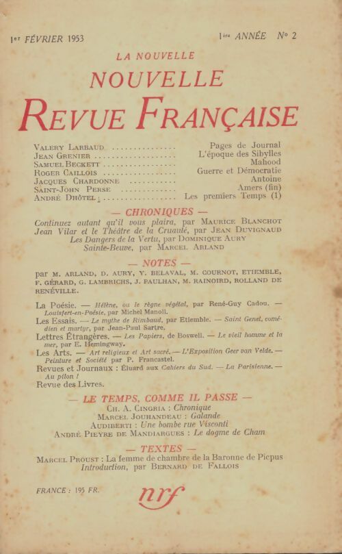 Livrenpoche : La nouvelle nouvelle revue française n°2 - Collectif - Livre