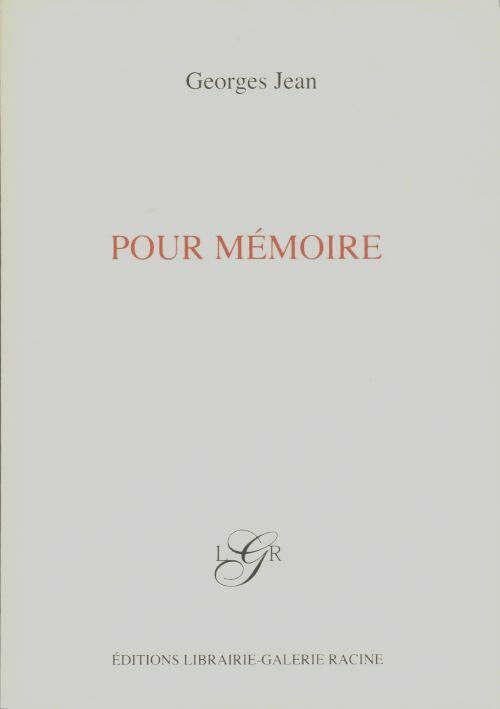 Livrenpoche : Pour mémoire - Georges Jean - Livre