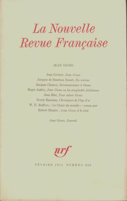Livrenpoche : La nouvelle nouvelle revue française n°218 - Collectif - Livre