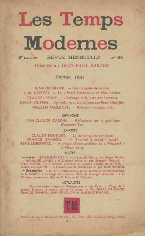 Livrenpoche : Les temps modernes n°64 - Collectif - Livre