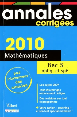 Livrenpoche : Mathématiques Terminale S Obligatoire et spécialité 2010 - Bénédicte Bourgeois - Livre