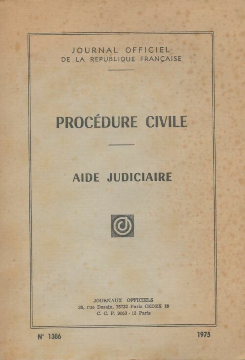 Livrenpoche : Procédure civile : Aide judiciaire - Collectif - Livre