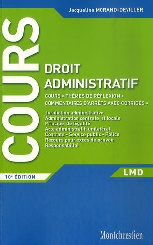 Livrenpoche : Cours de droit administratif - Jacqueline Morand-Deviller - Livre