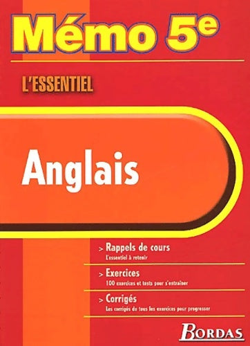 Livrenpoche : Memo essentiel anglais 5e (ancienne edition) - Collectif - Livre