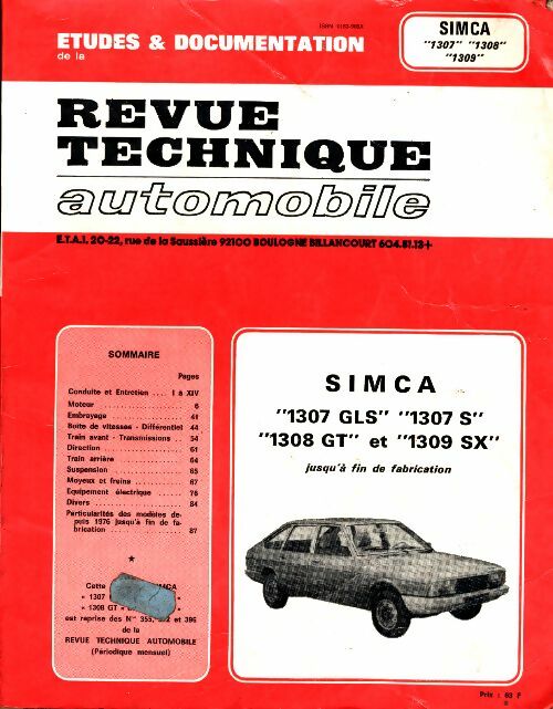 Livrenpoche : Talbot Simcaq - 1301/1307/1308/1309 - 1970 à 1979 - Collectif - Livre