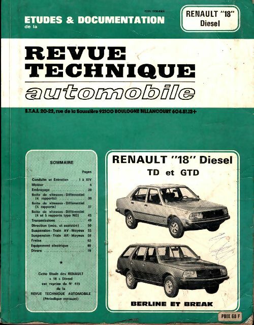Livrenpoche : Renault 18 Diesel TD et GTD - Collectif - Livre