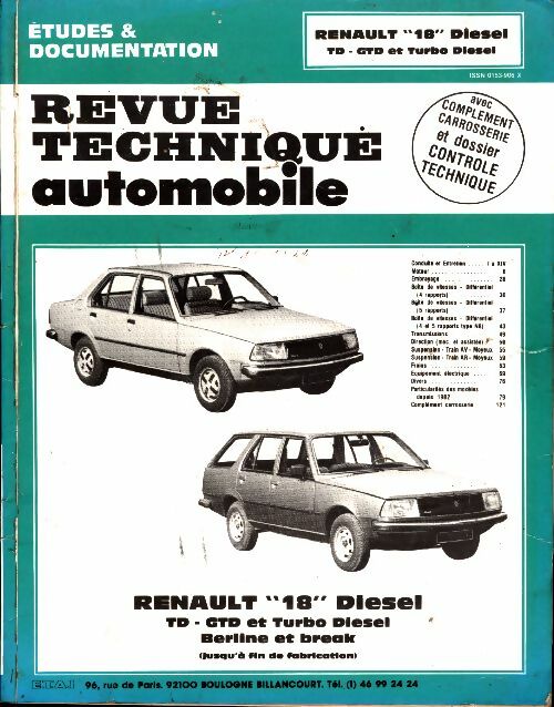 Livrenpoche : Renault 18 Diesel TF, GTD et Turbo Diesel - Collectif - Livre