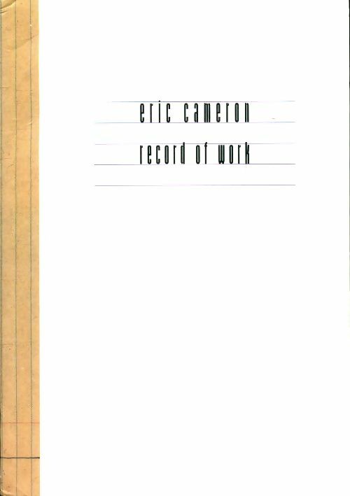 Livrenpoche : Eric Cameron : Record of work - Catherine Bedard - Livre