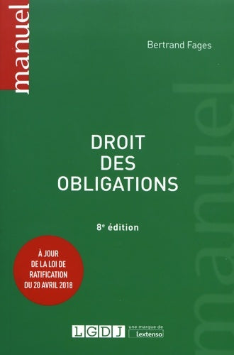Livrenpoche : Droit des obligations - 8eme edition - Fages B. - Livre