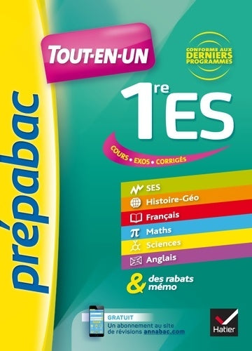 Livrenpoche : Prépabac tout-en-un 1re es : Toutes les matières de la première es - Jean-Claude Drouin - Livre