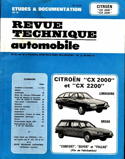 Livrenpoche : Citröen CX 2000, CX 2200 - Collectif - Livre