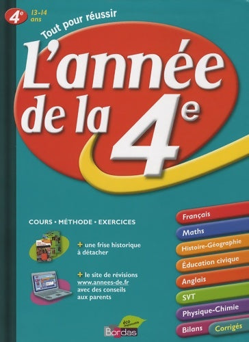 Livrenpoche : L'année de la 4e : 13-14 ans - Sophie Pailloux-Riggi - Livre