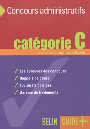 Livrenpoche : Concours administratifs : Catégorie c - Jean-Louis Boursin - Livre