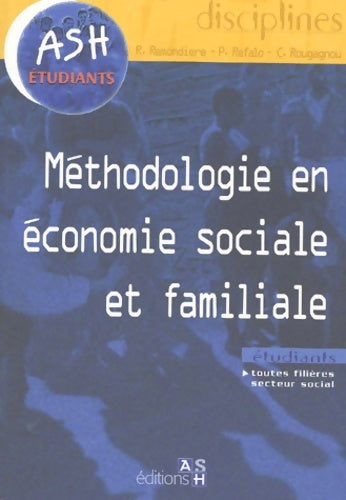 Livrenpoche : Méthodologie économie sociale familiale - Patrick Refalo - Livre