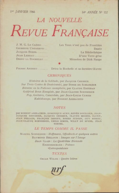 Livrenpoche : La nouvelle revue française n°157 - Collectif - Livre