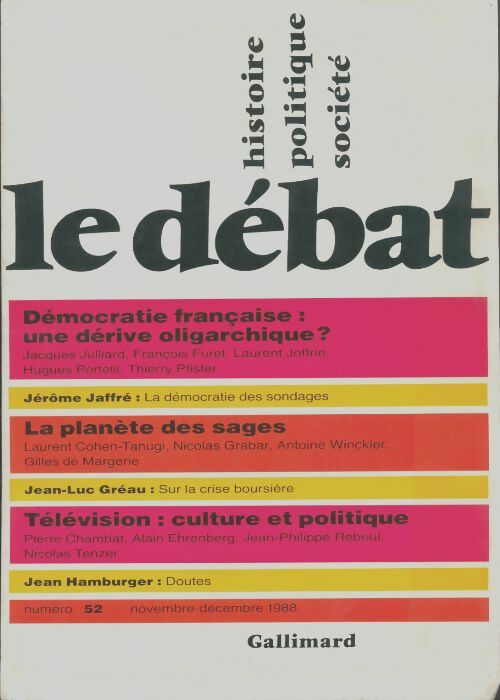 Livrenpoche : Le débat n°52 - Collectif - Livre