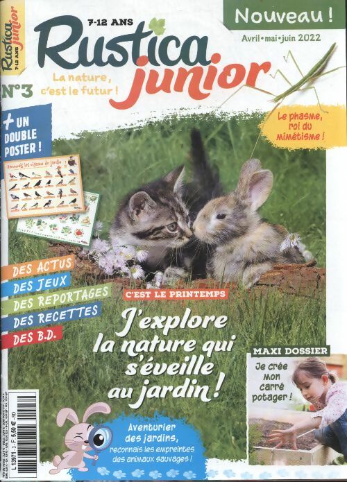 Livrenpoche : Rustica junior n°3 : C'est le printemps, j'explore la nature qui s'éveille au jardin ! - Collectif - Livre