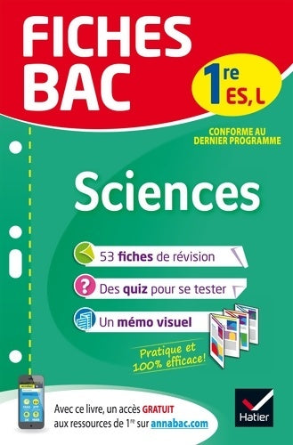 Livrenpoche : Fiches bac sciences 1re es l : Fiches de révision première es l - Isabelle Bednarek-Maitrepierre - Livre