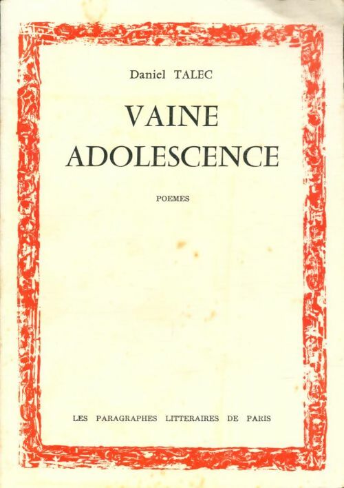 Livrenpoche : Vaine adolescence - Daniel Talec - Livre