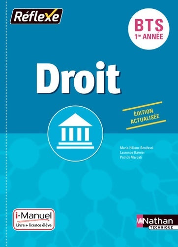 Livrenpoche : Droit BTS 1ère année - collection réflexe - Marie-Hélène Bonifassi - Livre
