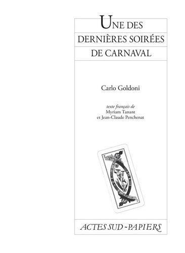 Livrenpoche : Une des dernières soirées de carnaval - Carlo Goldoni - Livre