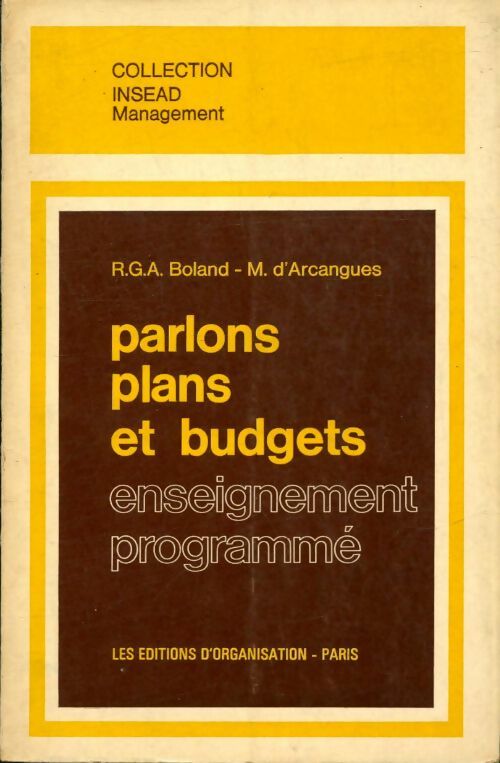 Livrenpoche : Parlons plans et budgets - R G A Boland - Livre