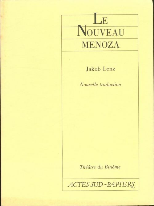 Livrenpoche : Nouveau menoza - Jacob Lenz - Livre