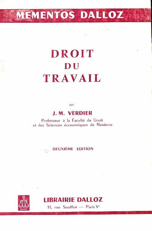 Livrenpoche : Droit du travail - Jean-Maurice Verdier - Livre
