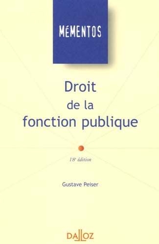 Livrenpoche : Droit de la fonction publique - Gustave Peiser - Livre
