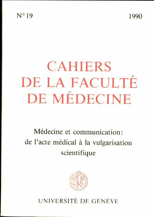Livrenpoche : Cahiers de la faculté de médecine 1990 n°19 - Collectif - Livre