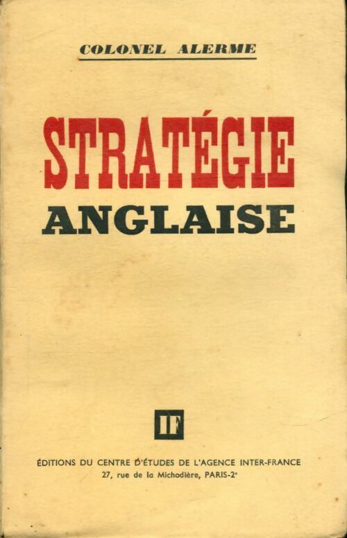 Livrenpoche : Stratégie anglaise - Colonel Alerme - Livre