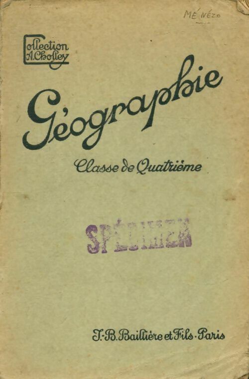 Livrenpoche : Géographie 4e - A. Cholley - Livre