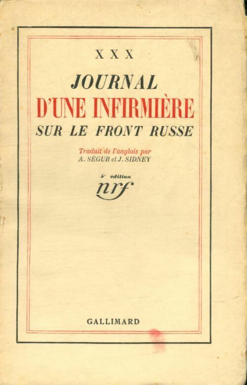 Livrenpoche : Journal d'une infirmière sur le front russe - Xxx - Livre