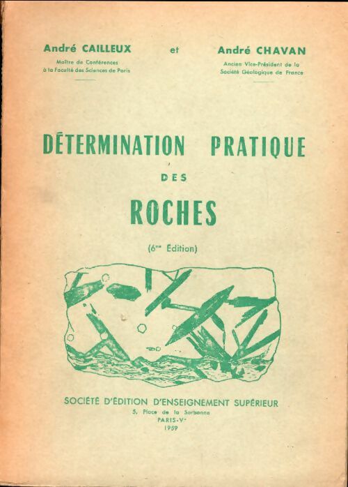 Livrenpoche : Détermination pratique des roches - André Chavan - Livre