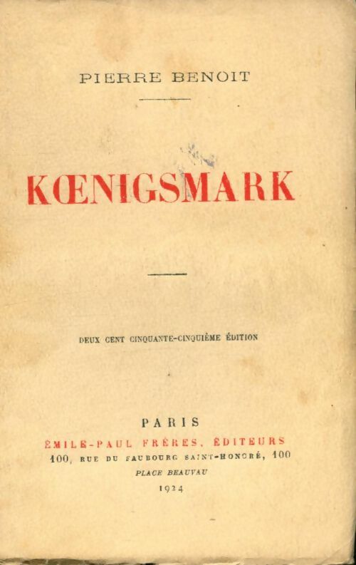 Livrenpoche : Koenigsmark - Pierre Benoit - Livre