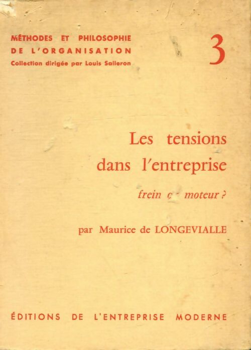Livrenpoche : Les tensions dans l'entreprise - Maurice De Longevialle - Livre