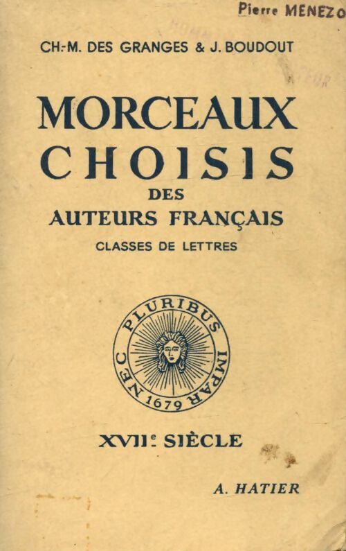 Livrenpoche : Morceaux choisis des auteurs français : XVIIe siècle - J. Boudout - Livre