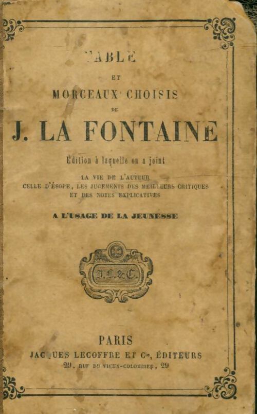 Livrenpoche : Fables et morceaux choisis - Jean De La Fontaine - Livre
