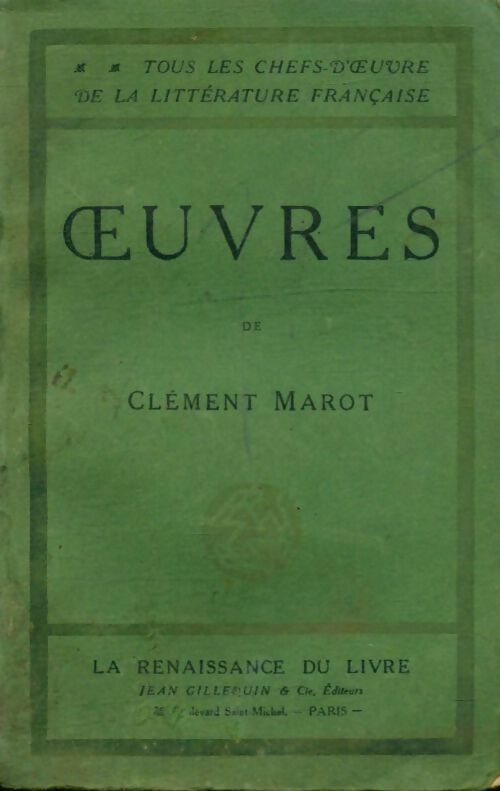 Livrenpoche : Oeuvres - Clément Marot - Livre