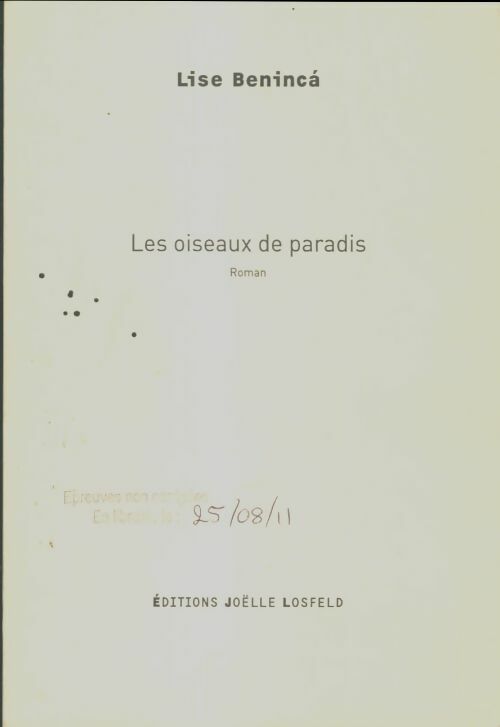Livrenpoche : Les oiseaux de paradis - Lise Benincà - Livre