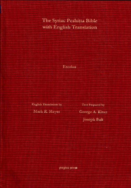 Livrenpoche : Exodus according to the syriac peshitta version with English translation - Mark Meyer - Livre