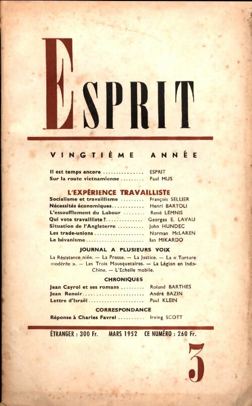 Livrenpoche : Esprit n°188 - Collectif - Livre