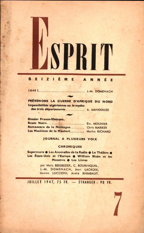 Livrenpoche : Esprit n°135 - Collectif - Livre